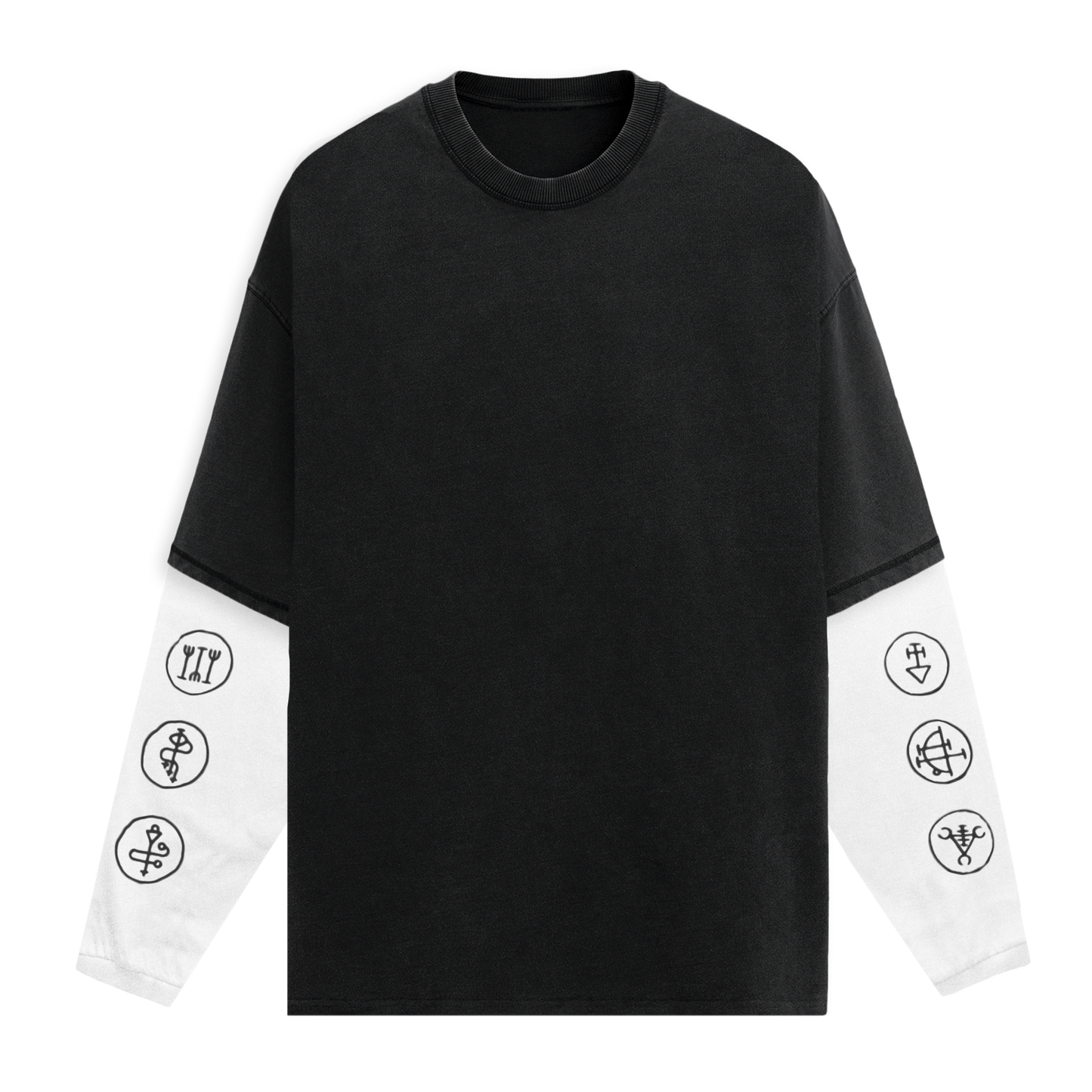 Black Heart Layered Long Sleeve